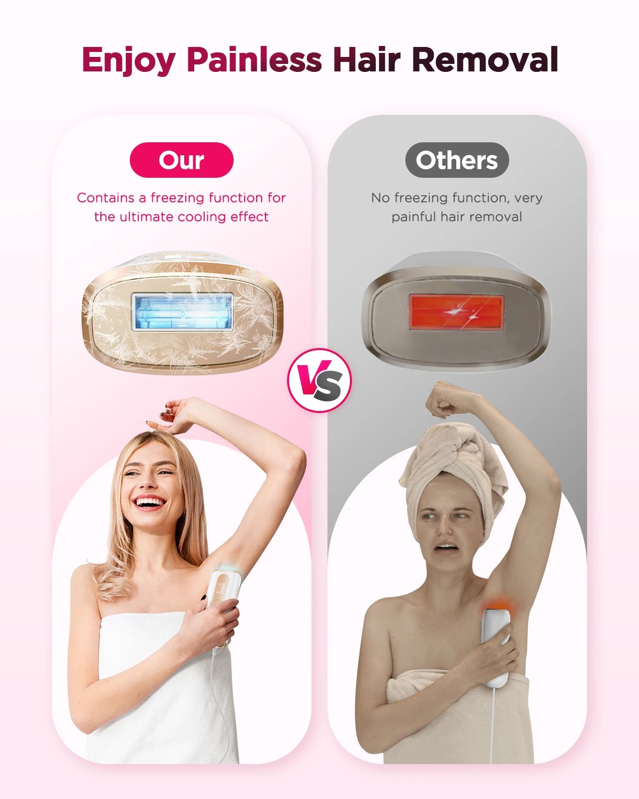 IPL Laser Hair Removal Device Ice-Cooling 3 in 1 Painless 16J Photoepilator Permanent Whole Body Home Treament for Men and Women
