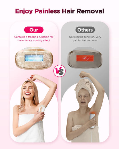 IPL Laser Hair Removal Device Ice-Cooling 3 in 1 Painless 16J Photoepilator Permanent Whole Body Home Treament for Men and Women